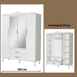 4 Kapaklı Gardrop Beyaz