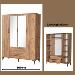 4 Kapaklı Gardrop Ceviz